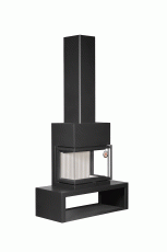 Камин МАДРИД на дровнике Гигант центральный черный\белый шамот в Пинске