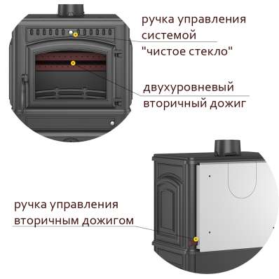 Печь-камин Везувий LV-12S Антрацит в Пинске