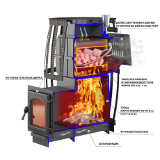 Печь для бани Везувий Легенда Русский Пар Ковка 18 (240) в Пинске
