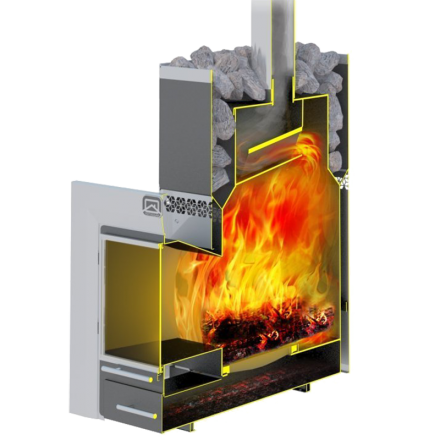 Печь для бани Теплодар Русь-12 ЛНЗП Профи Панорама в Пинске