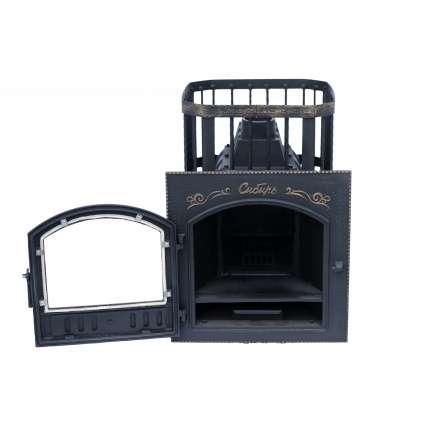 Печь банная Сибирь-24 с каминной дверцей Сибирь (545х545) в Пинске