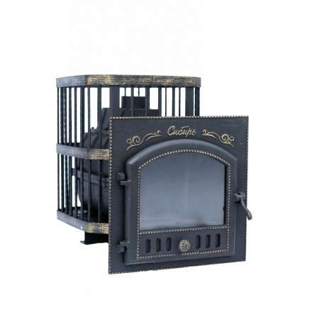 Печь банная Сибирь-24 с каминной дверцей Сибирь (545х545) в Пинске