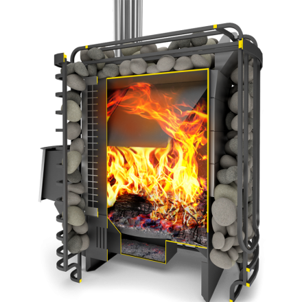 Печь для бани Теплодар Сибирский Утес-20 ЛП Профи Панорама в Пинске