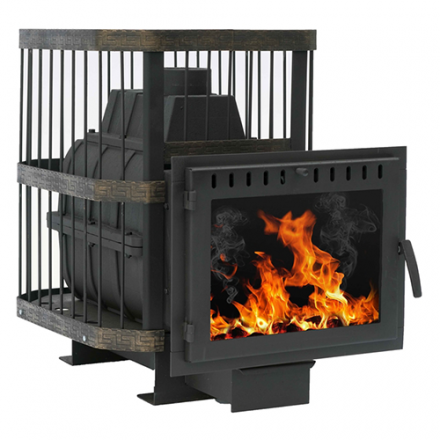 Печь банная Сибирь-24 (панорамное стекло, сетка квадрат) в Пинске