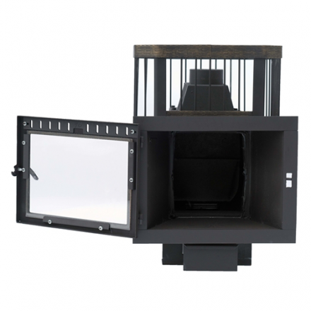 Печь банная Сибирь-24 (панорамное стекло, сетка квадрат) в Пинске