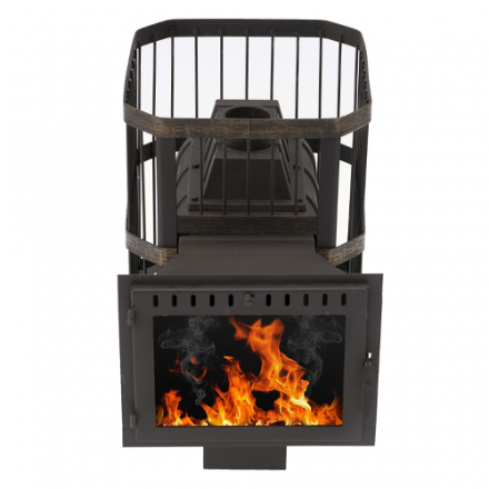 Печь банная Сибирь-24 (панорамное стекло, сетка квадрат) в Пинске