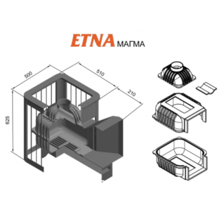 Печь для бани Этна Магма 18 (Панорама) в Пинске
