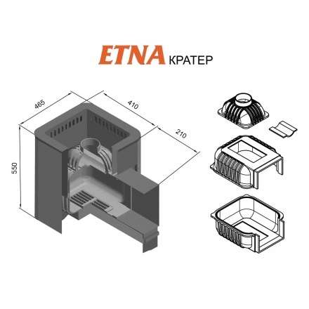 Печь для бани Этна Кратер 18 (ДТ-4С) в Пинске