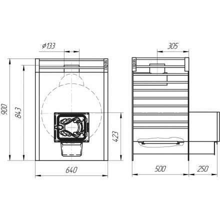 Печь для бани Добросталь Жара-люкс 30 чугунная дверка в Пинске