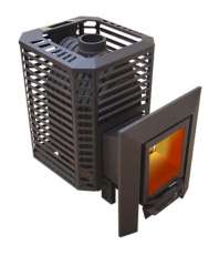 Банная печь Пегас 16 стекло нерж сетка премиум в Пинске