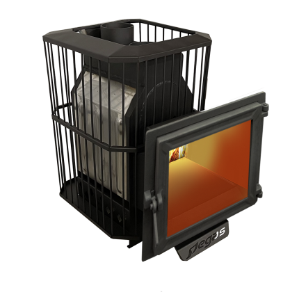 Банная печь Пегас 16 панорама нерж сетка фото в Пинске