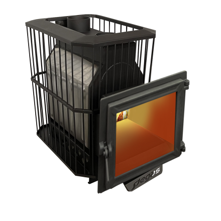 Банная печь Пегас 26 нерж панорама сетка фото в Пинске