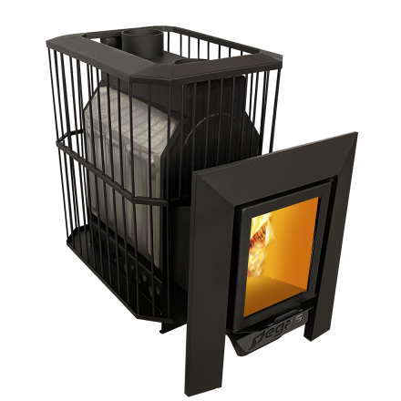 Банная печь Пегас 26 нерж со стеклом сетка фото в Пинске