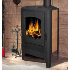 Стальная печь-камин со стеклом Бавария Эко угловая с плитой одна конфорка фото  в Пинске