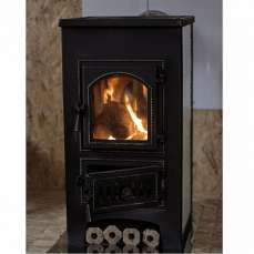 Купить стальной камин Везувий ПК-01 (270) в Пинске фото в интерьере в Пинске