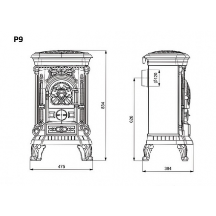 Печь-камин Kawmet P9 (8 кВт) EKO в Пинске