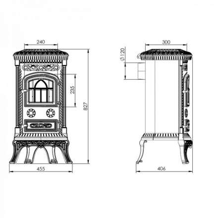 Купить Печь-камин Печь-камин NORDflam Plato чугун в Пинске Амазонка бай фото в Пинске