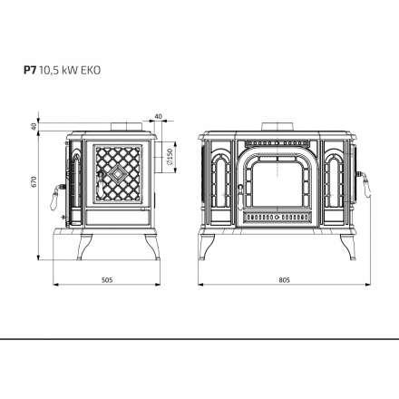 Купить Печь-камин Kawmet P7 LB в интерьере чугунный в Пинске в Пинске