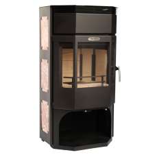 Стальной популярный камин с отделкой шамотом Сибирь 12 фото в Пинске