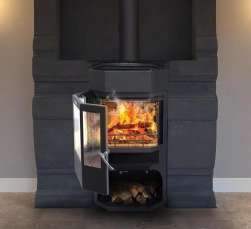 Недорогой камин с отделкой шамотом Сибирь 12 фото в Пинске