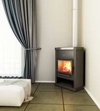 Стальной недорогой камин Теплодар ОВ-120 (угловой) фото в Пинске