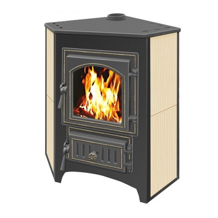 Печь-камин Везувий ПК-01 (220) угловой бежевый 9 кВт Амазонка бай фото в Пинске