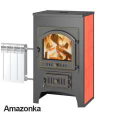 Печь-камин Везувий ПК-01 (205) с плитой и т/о красн.12 кВт фото в Пинске