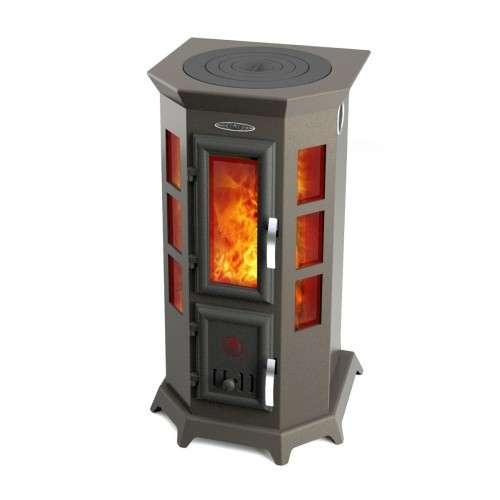 Отопительная печь Термофор Статика Секста, чёрная бронза Амазонка бай фото в Пинске