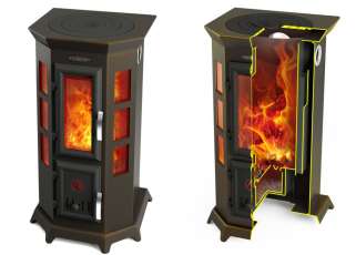 Стальная печь Термофор Статика Секста, чёрная бронза фото в Пинске