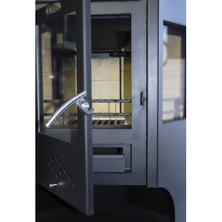 Стальной недорогой камин Сибирь 15 с дровницей фото в Пинске