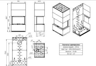 Стильный камин Родос 800 черный фото в Пинске