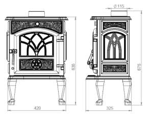 Недорогой камин Сибирь 7 чугунная фото в Пинске