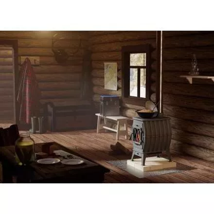 Купить Печь-камин Печь-камин ProMetall Бахта (серая) чугун в Пинске Амазонка бай фото в Пинске