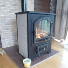 Купить Печь-камин Везувий ПК-01 (205) c плитой бежевая 12 кВт в Пинске в Пинске