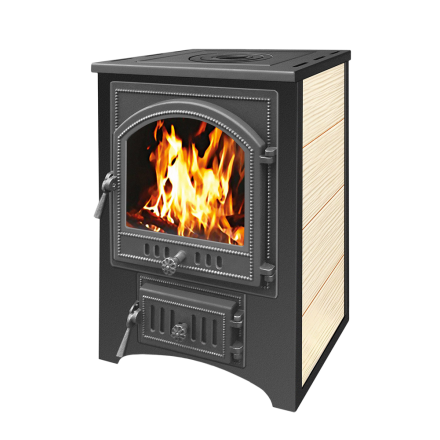 Печь-камин Везувий ПК-01 (205) c плитой бежевая 12 кВт Амазонка бай фото в Пинске