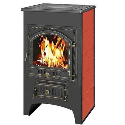 Печь-камин Везувий ПК-02 (205) с плитой красная 12 кВт Амазонка бай фото в Пинске