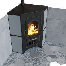 Купить печь-камин Везувий ПК-01 (220) с конфоркой угловой талькохлорит в Пинске фото в Пинске