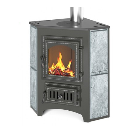 Печь-камин Везувий ПК-01 (220) с конфоркой угловой талькохлорит Амазонка бай фото в Пинске