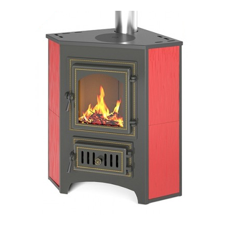 Печь-камин Везувий ПК-01 (220) с конфоркой угловой красный 9 кВт купить в Пинске