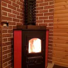 Купить Печь-камин Везувий ПК-01 (220) с конфоркой угловой красный 9 кВт в Пинске в Пинске