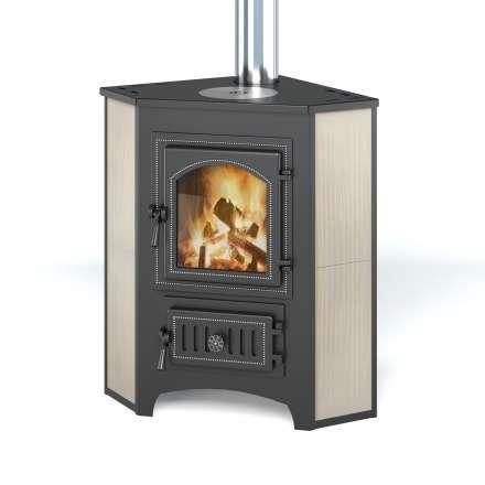 Печь-камин Везувий ПК-01 (220) с конфоркой угловой бежевый 9 кВт купить в Пинске