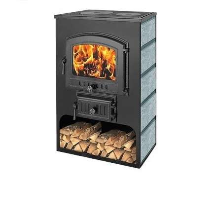 Печь-камин Везувий ПК-03 (224) с плитой талькохлорит 12 кВт Амазонка бай фото в Пинске