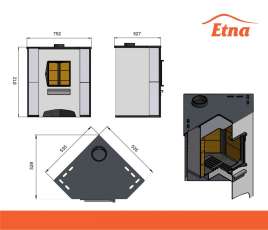 Печь-камин со стеклом ЭТНА (ДТ-4С) угловой Амазонка бай фото в Пинске