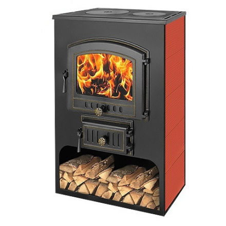 Печь-камин Везувий ПК-03 (224) с плитой красный 12 кВт Амазонка бай фото в Пинске