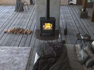 Купить чугунный Печь-камин EVEREST S13 в Пинске фото в интерьере в Пинске