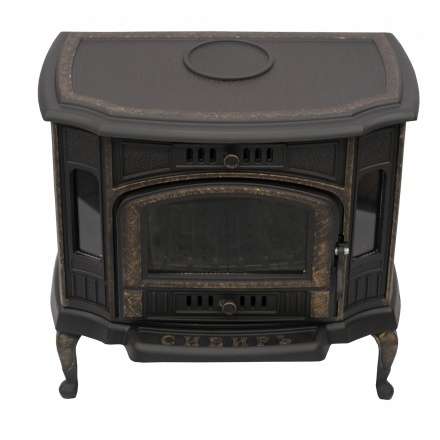 Стильный камин со стеклом Сибирь 10 чугунная Фото в Пинске