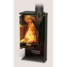 Стальной камин со стеклом Теплодар Кадриль фото в Пинске