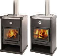 Стальной печь-камин с плитой и дровницей Теплодар ОВ-120 (прямой) фото в Пинске