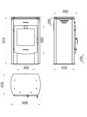 Недорогой печь-камин Теплодар Танго фото габариты в Пинске