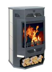 Стальной камин с дровницей Теплодар Румба фото в Пинске